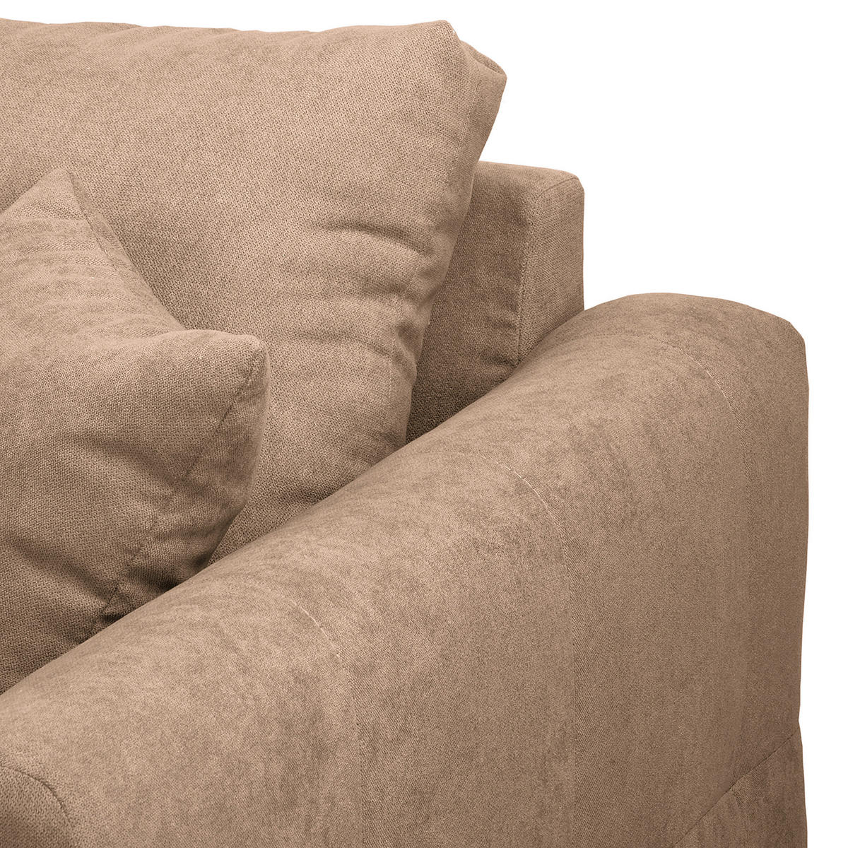 ECKSOFA inkl. Hocker Ariella Beige Mikrofaser  - Beige/Naturfarben, Design, Holz/Textil (161/231cm) - Livetastic