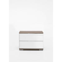 NOĆNI ORMARIĆ boje hrasta, bijela   - bijela/boje hrasta, Moderno, drvni materijal/metal (52/40/38cm) - Carryhome