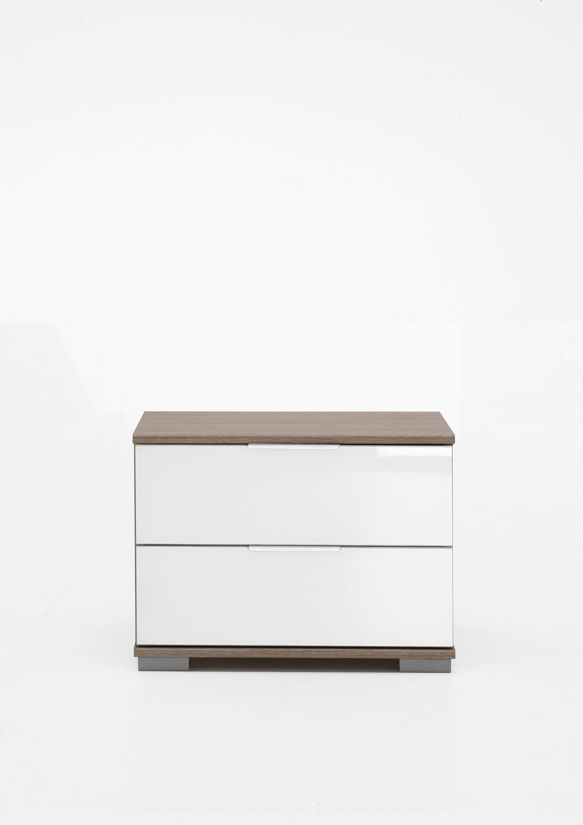 NOĆNI ORMARIĆ boje hrasta, bijela   - bijela/boje hrasta, Moderno, drvni materijal/metal (52/40/38cm) - Carryhome