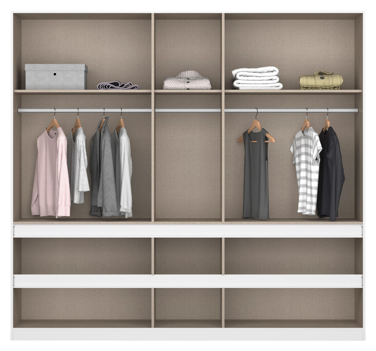 DREHTÜRENSCHRANK Weiss  - Weiss, Design, Glas/Holzwerkstoff (226/210/54cm) - Carryhome