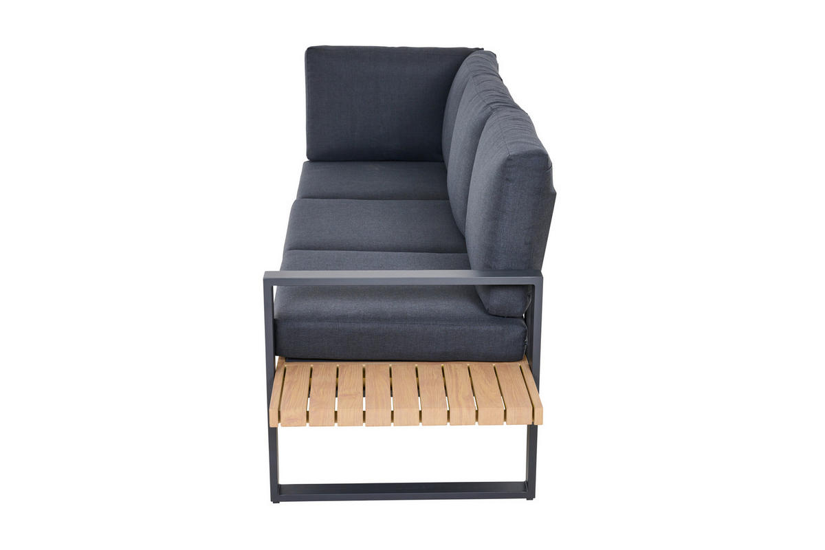 LOUNGEGARNITUR 2-teilig   73,5/78,5/155 cm Aluminium  - Anthrazit/Teakfarben, Basics, Textil/Metall (73,5/78,5/155cm) - Siena Garden