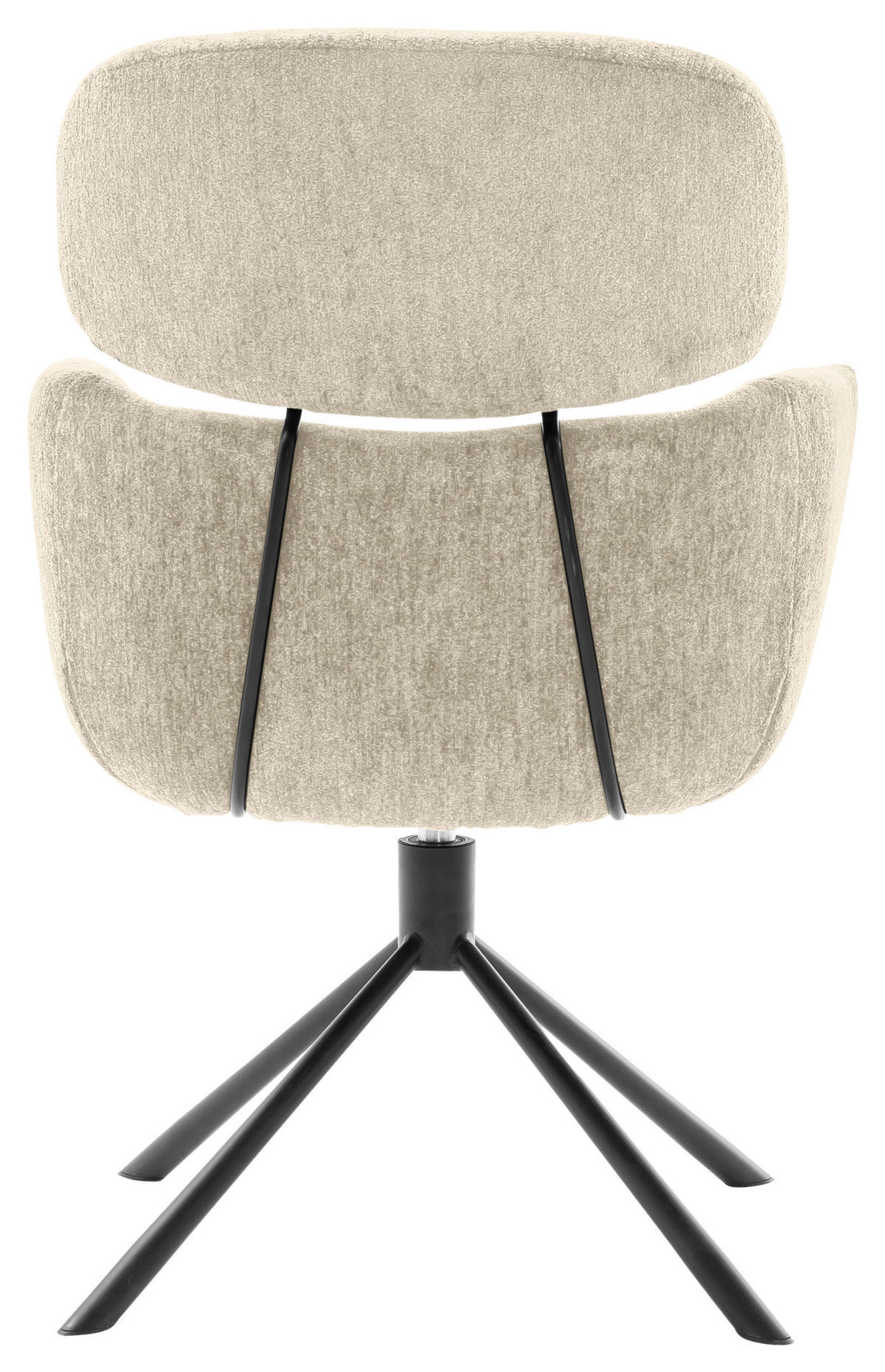 ARMLEHNSTUHL  in Stahl Struktur  - Creme/Schwarz, Design, Textil/Metall (60/90/65cm) - Novel