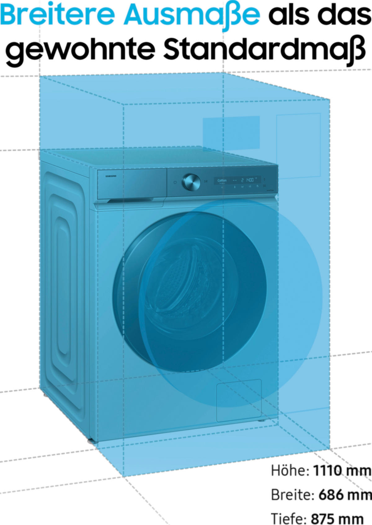 WASCHTROCKNER WD18DB8995BZ  - Anthrazit, Basics, Glas/Kunststoff (60/85/65cm) - Samsung