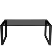 COUCHTISCH OSLO Klarglas rechteckig Schwarz  - Schwarz, Design, Glas/Metall (110/45/70cm) - Livetastic