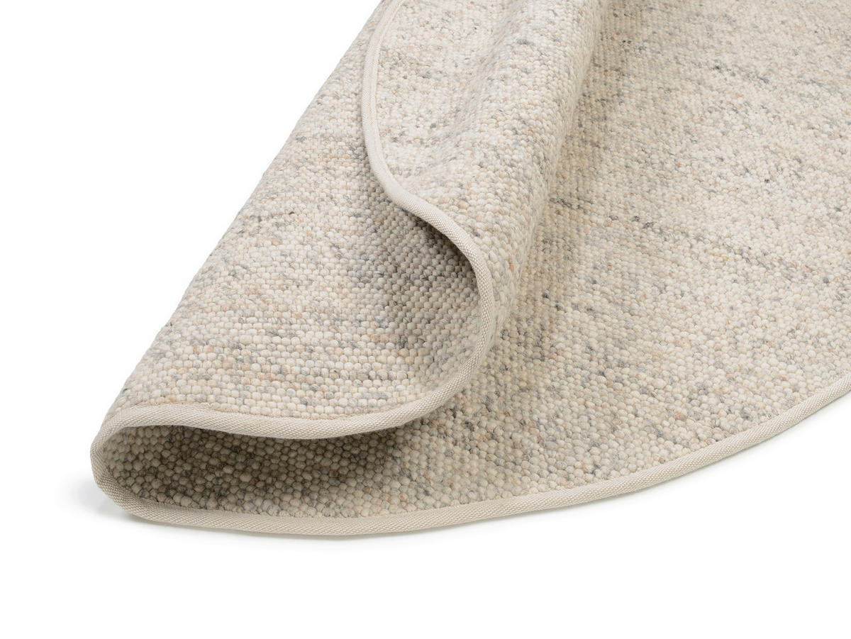 HANDWEBTEPPICH HELSINKI - Beige, Basics, Textil (150/150cm) - Linea Natura