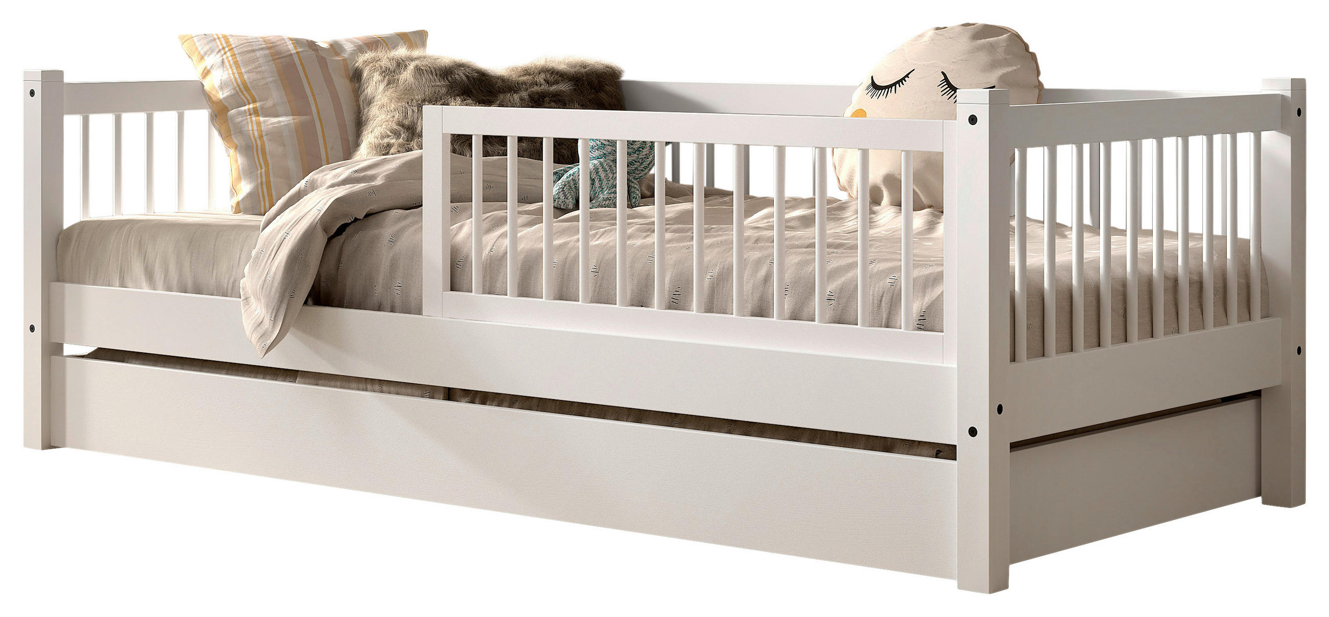 BETT 90/200 cm  in Weiß  - Naturfarben/Weiß, MODERN, Holz (90/200cm) - MID.YOU