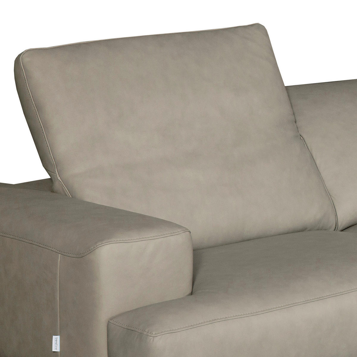 ECKSOFA Grau Echtleder Rücken echt, Kopfteilverstellung  - Chromfarben/Grau, Design, Leder/Metall (295/187cm) - Livetastic