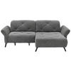 ECKSOFA in Webstoff Anthrazit  - Anthrazit/Schwarz, Design, Textil/Metall (244/173cm) - Moderano