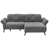 ECKSOFA in Webstoff Anthrazit  - Anthrazit/Schwarz, Design, Textil/Metall (244/173cm) - Moderano