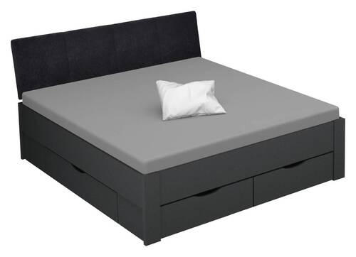 STAURAUMBETT 180/200 cm  in Grau   - Schwarz/Grau, Design, Holzwerkstoff/Textil (180/200cm) - Xora