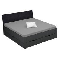 STAURAUMBETT 180/200 cm  in Grau  - Schwarz/Grau, Design, Holzwerkstoff (180/200cm) - Xora
