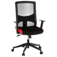 DREHSTUHL  in Netzbespannung, Flachgewebe Rot, Schwarz  - Rot/Schwarz, MODERN, Kunststoff/Textil (57/113/44cm) - MID.YOU