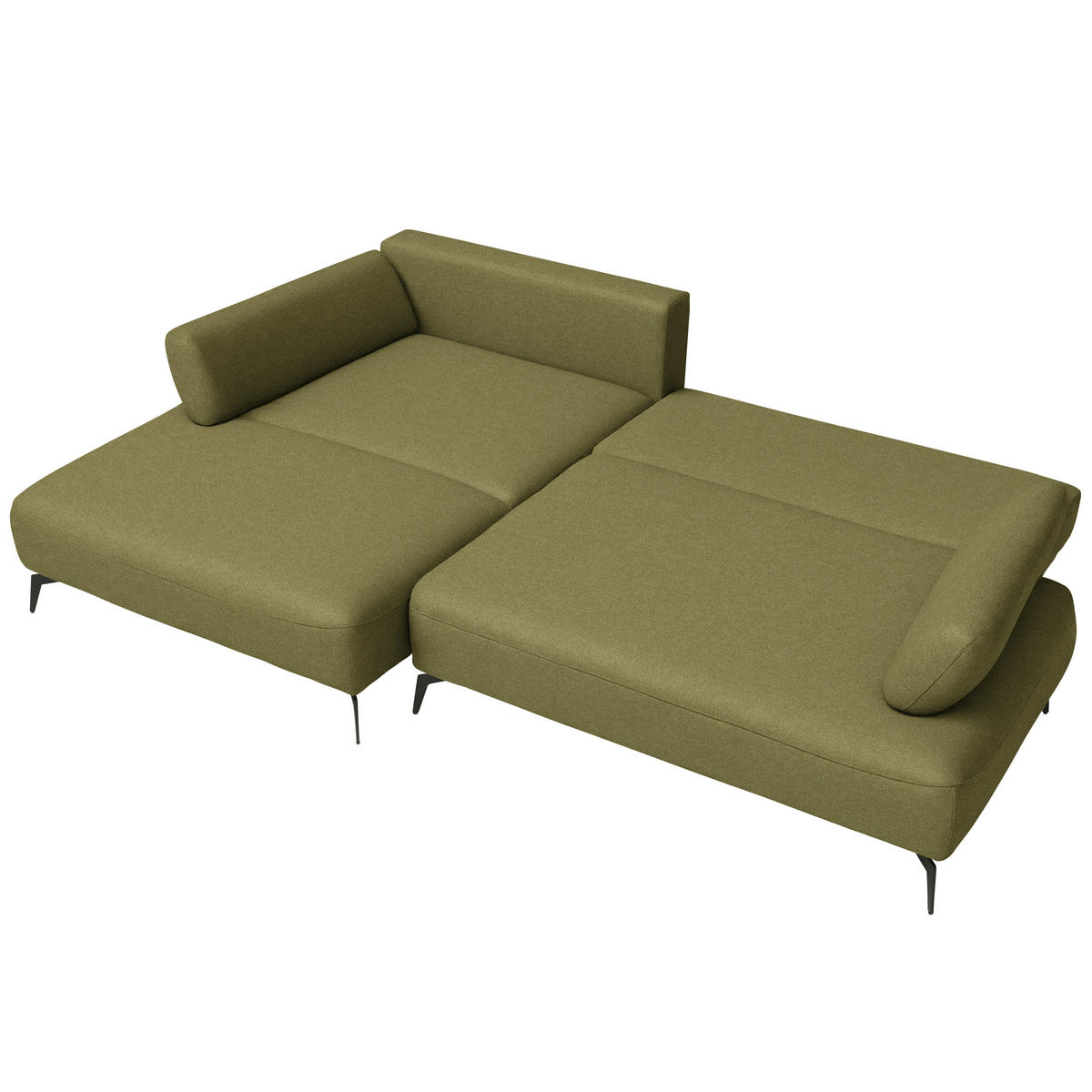 ECKSOFA Struktur Olivgrün  - Schwarz/Olivgrün, Design, Textil/Metall (186/284cm) - Lomoco