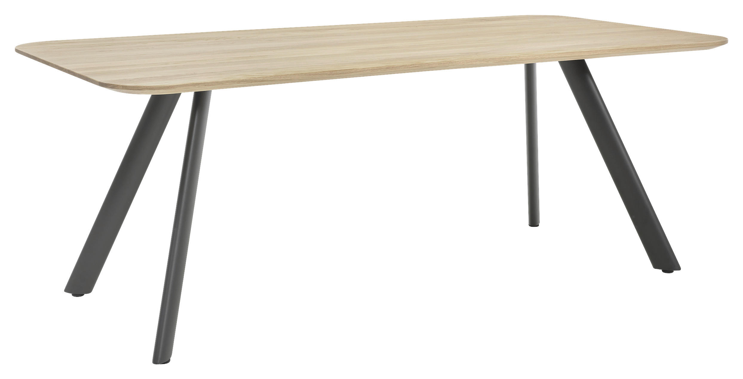 ESSTISCH Eiche massiv rechteckig Schwarz, Eichefarben  - Eichefarben/Schwarz, Design, Holz/Metall (200/100/76cm) - Musterring