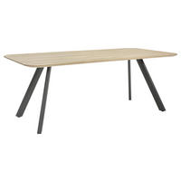 ESSTISCH Eiche massiv rechteckig Schwarz, Eichefarben  - Eichefarben/Schwarz, Design, Holz/Metall (200/100/76cm) - Musterring