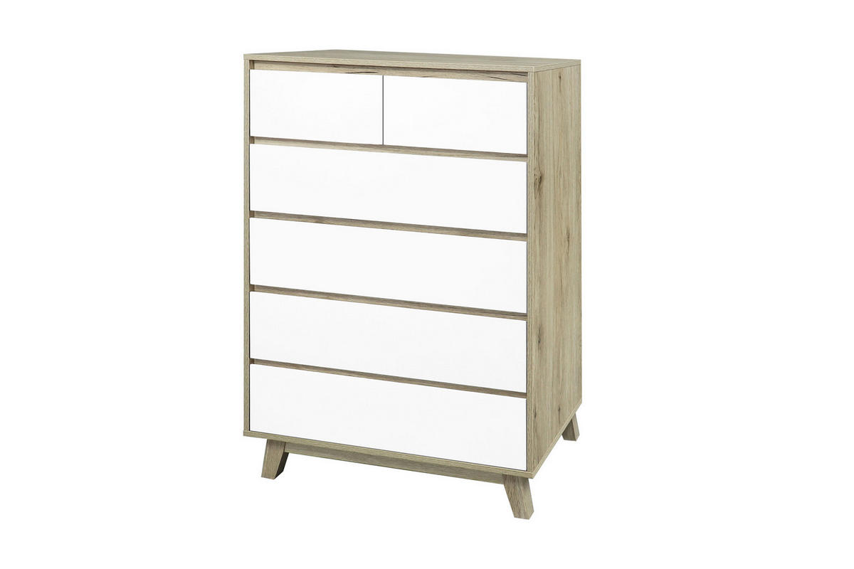 KOMMODE  in 80/118/40 cm  - Weiß/Naturfarben, Design, Holzwerkstoff (80/118/40cm) - Livetastic