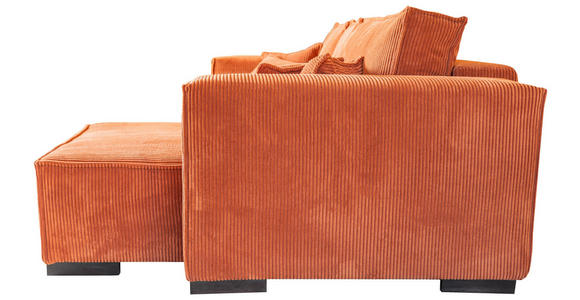ECKSOFA in Cord Terracotta - Terracotta/Braun, KONVENTIONELL, Holz/Textil (230/190cm) - Carryhome