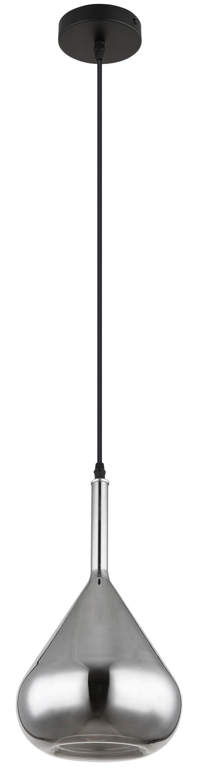 HÄNGELEUCHTE 20/150 cm    - Schwarz/Grau, Design, Glas/Metall (20/150cm) - Globo