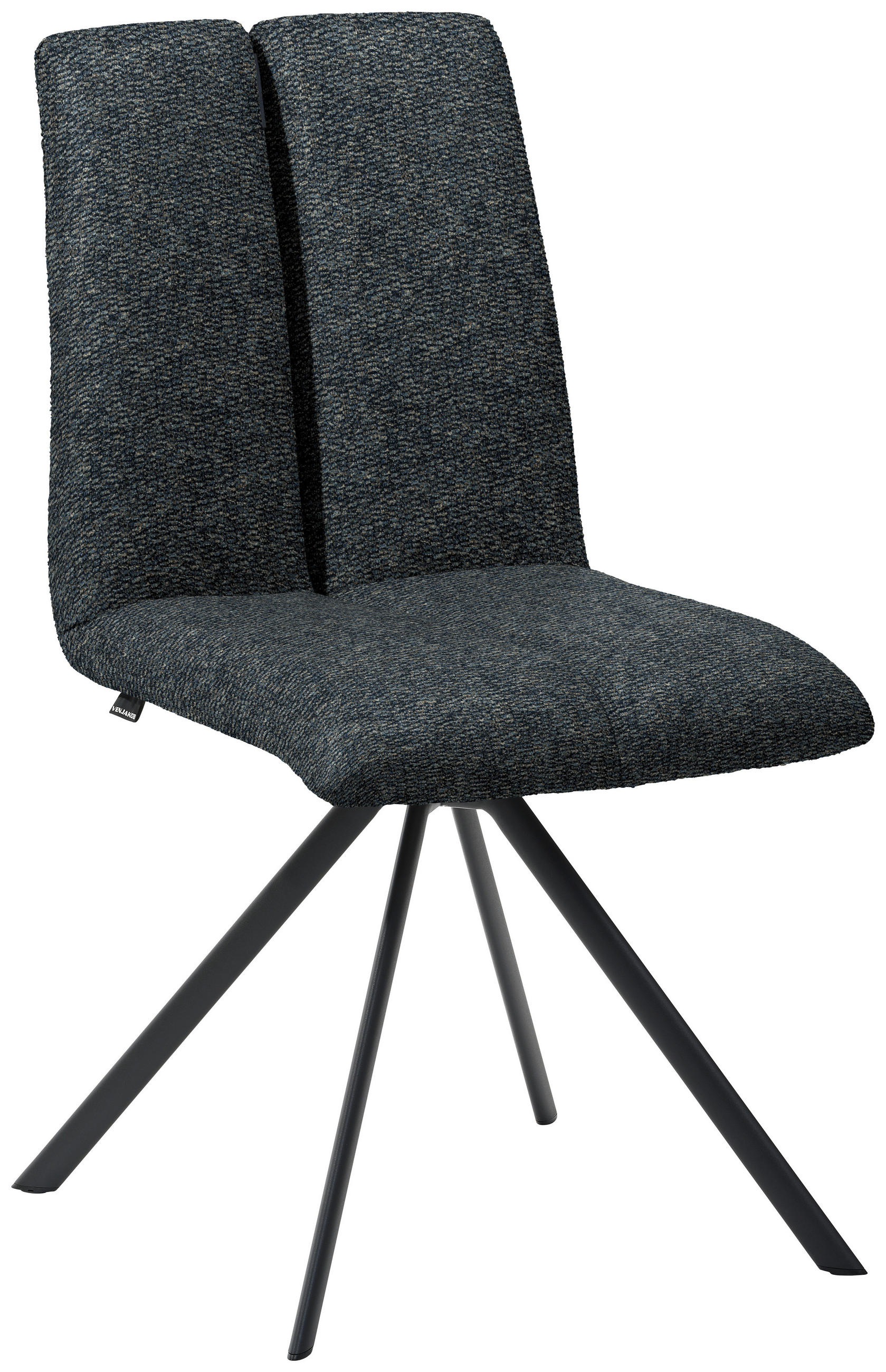 STUHL  Stoffauswahl Webstoff  - Graublau/Anthrazit, Design, Textil/Metall (50/92/64cm) - Venjakob