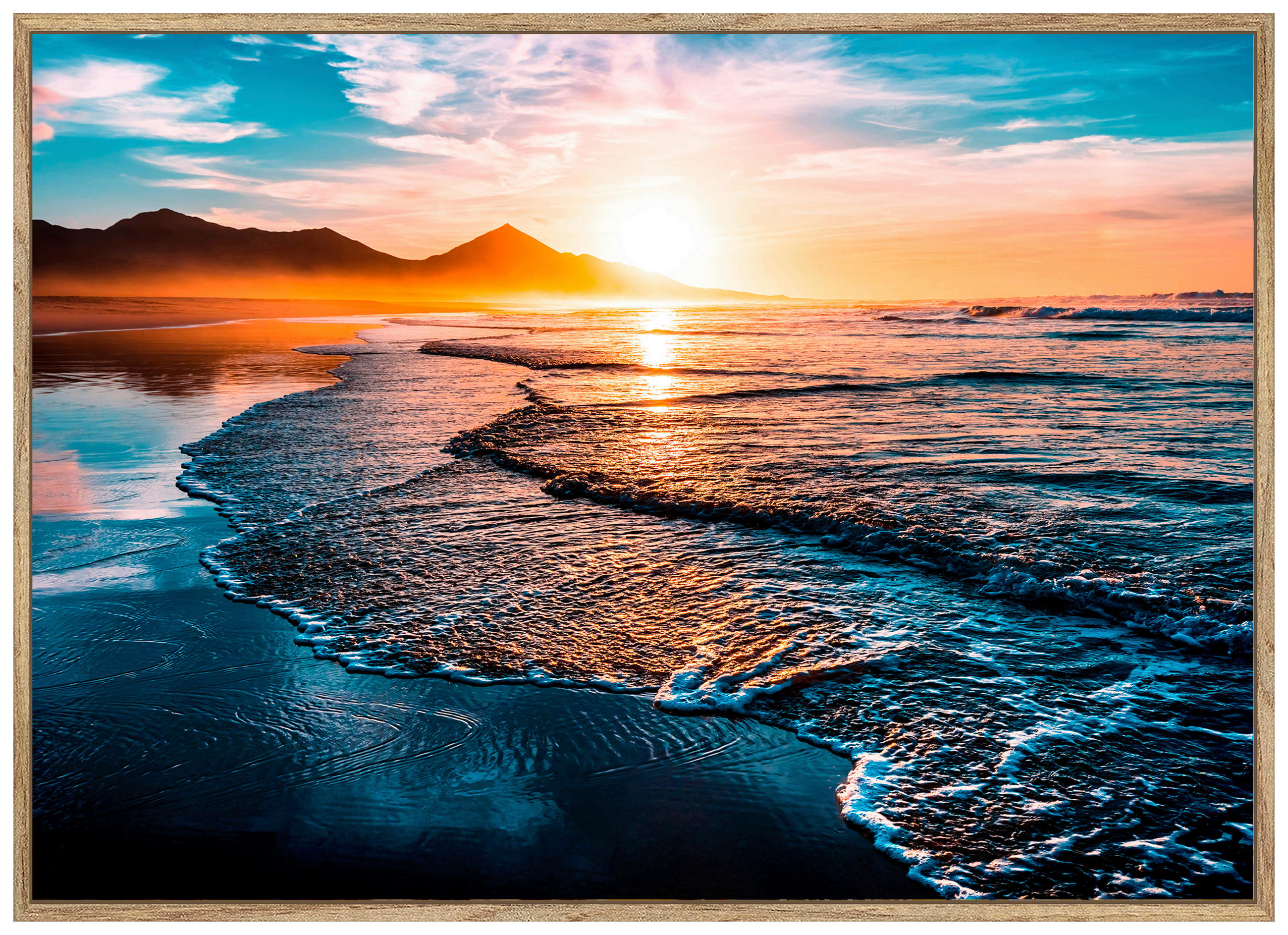 GLASBILD 70/50 cm  - Eichefarben/Multicolor, Natur, Glas/Holzwerkstoff (70/50cm) - Monee