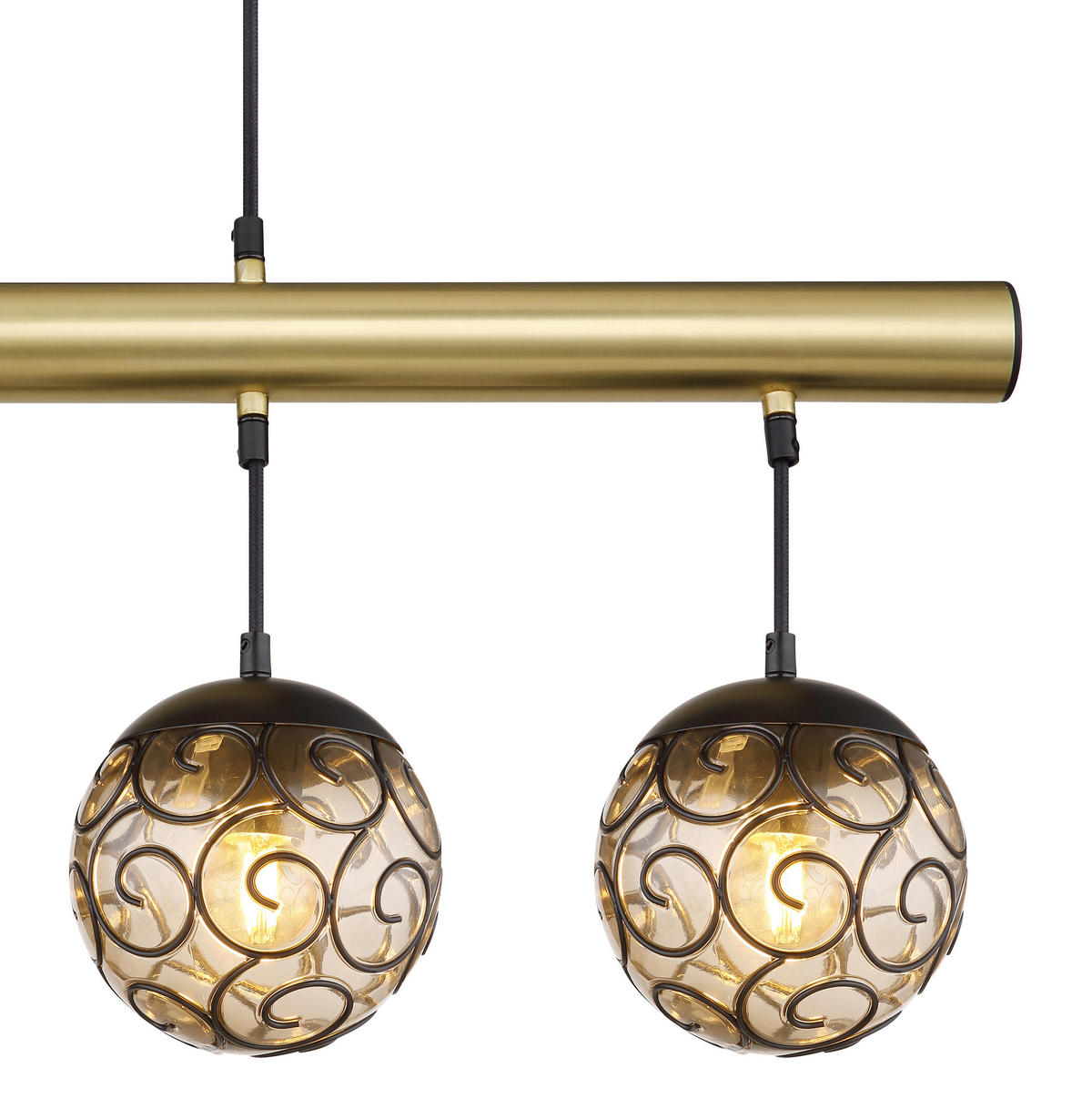 HÄNGELEUCHTE 90/15/120 cm    - Goldfarben/Schwarz, Konventionell, Kunststoff/Metall (90/15/120cm) - Globo