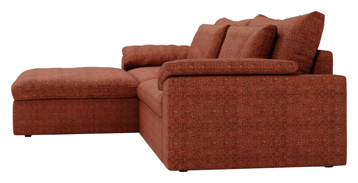 ECKSOFA  in Webstoff Rostfarben  198/306 cm  - Rostfarben/Schwarz, MODERN, Kunststoff/Textil (198/306cm) - Carryhome