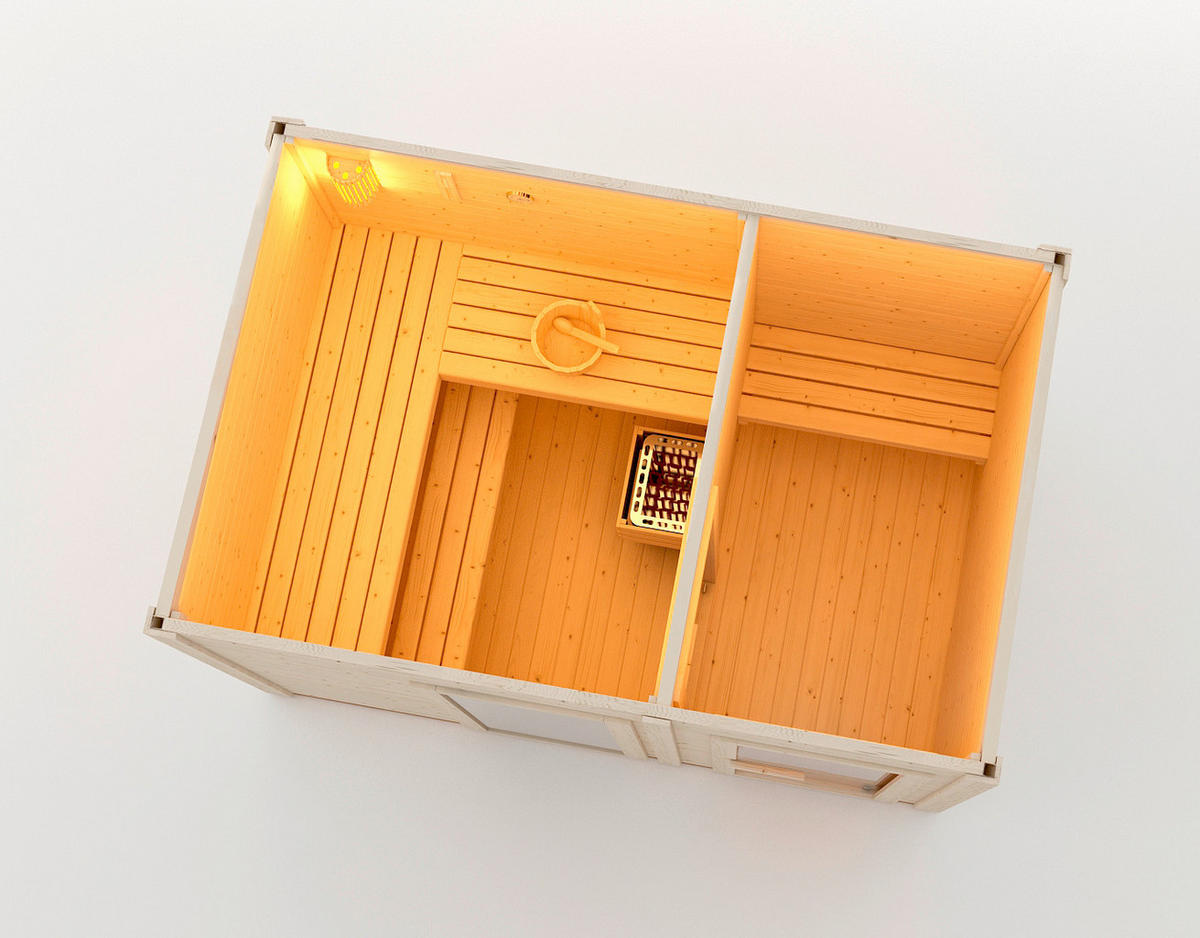 SAUNA für 4-5 Personen Vaasa  - Naturfarben, KONVENTIONELL, Holz (310/230/219,5cm) - Sanotechnik