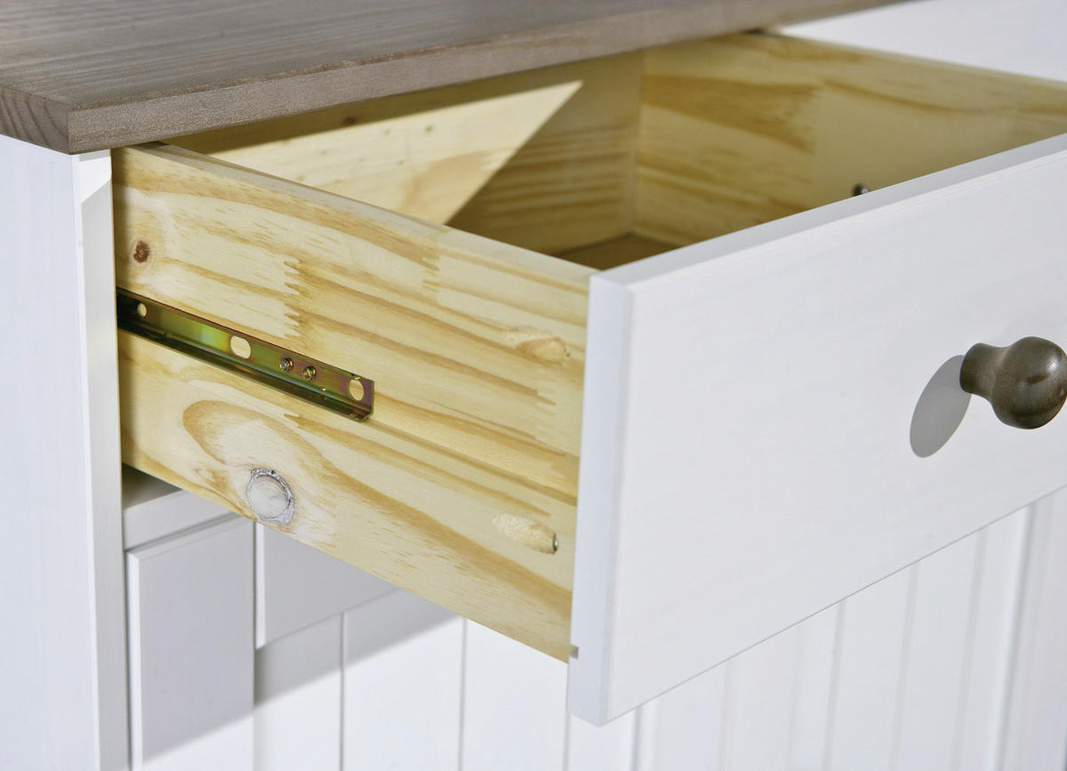 BUFFET 90/191/45 cm  in Weiß  - Braun/Weiß, LIFESTYLE, Holz (90/191/45cm) - MID.YOU