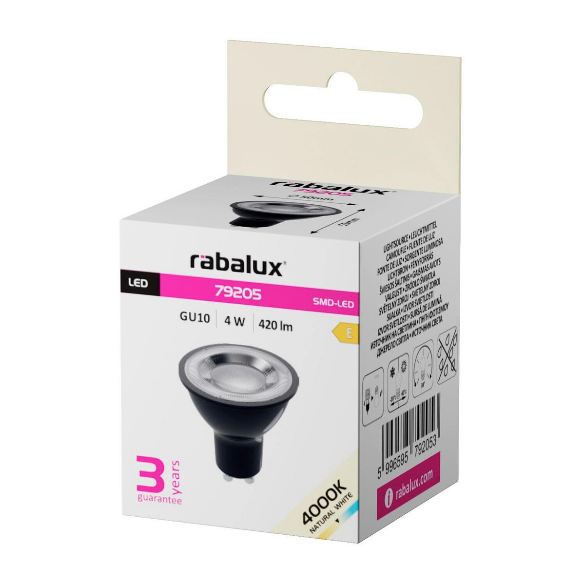 LED ŽARULJA GU10 , 4 W , 420 lm , 4000 K   - crna, Basics, plastika (5/5,5cm)