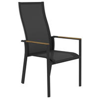 STAPELSESSEL Teakholz Aluminium Graphitfarben, Grau, Teakfarben  - Graphitfarben/Grau, Design, Holz/Textil (62/109/69cm) - Zebra 