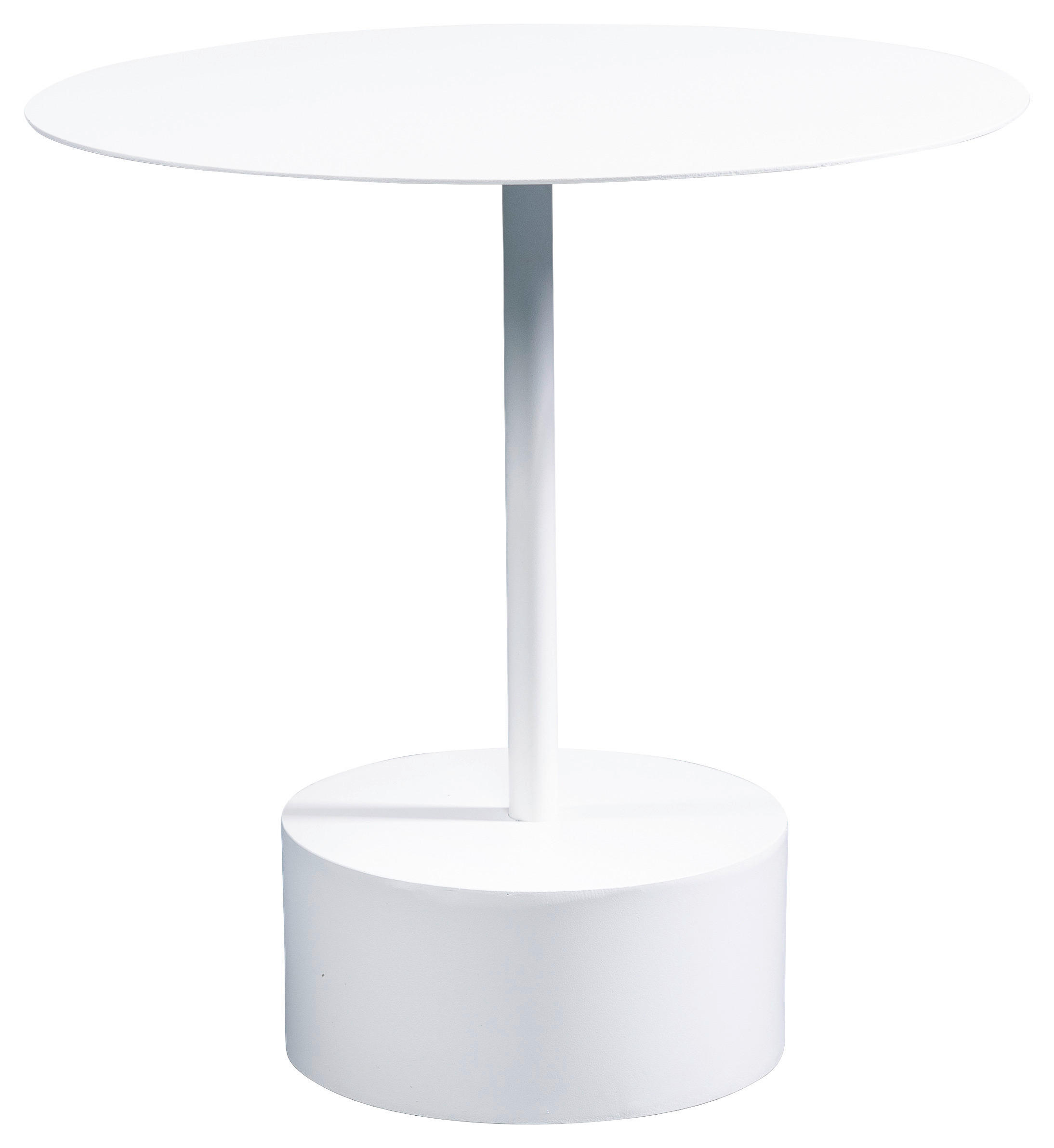 BEISTELLTISCH Weiß rund  - Weiß, Design, Metall (50/50cm)