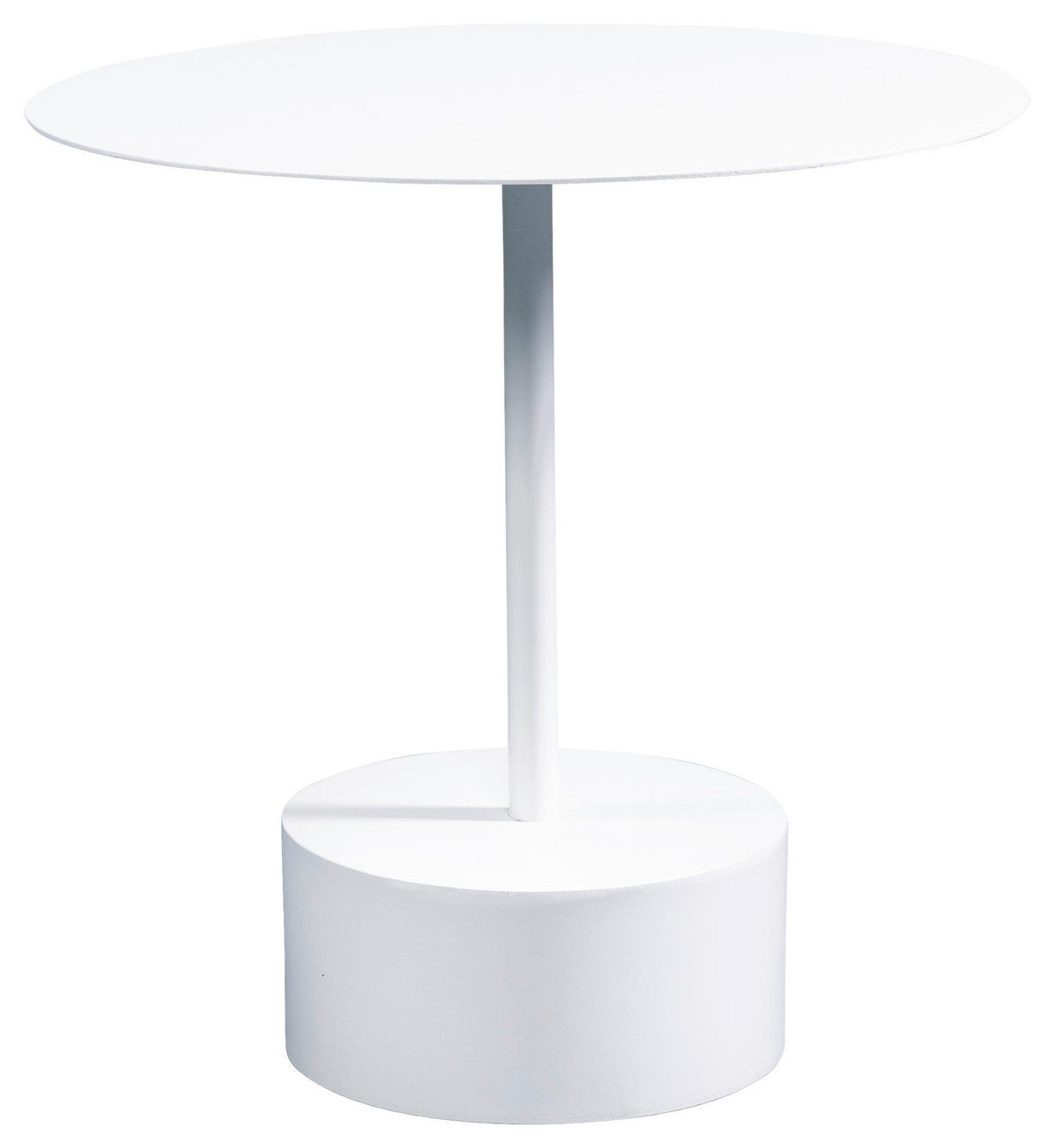 BEISTELLTISCH Weiß rund  - Weiß, Design, Metall (50/50cm)