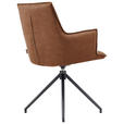 ARMLEHNSTUHL  Typenauswahl, Sitzfläche 360° drehbar, automatische Rückholfunktion Mikrofaser  - Cognac/Schwarz, Design, Textil/Metall (59/89,5/63cm) - Novel