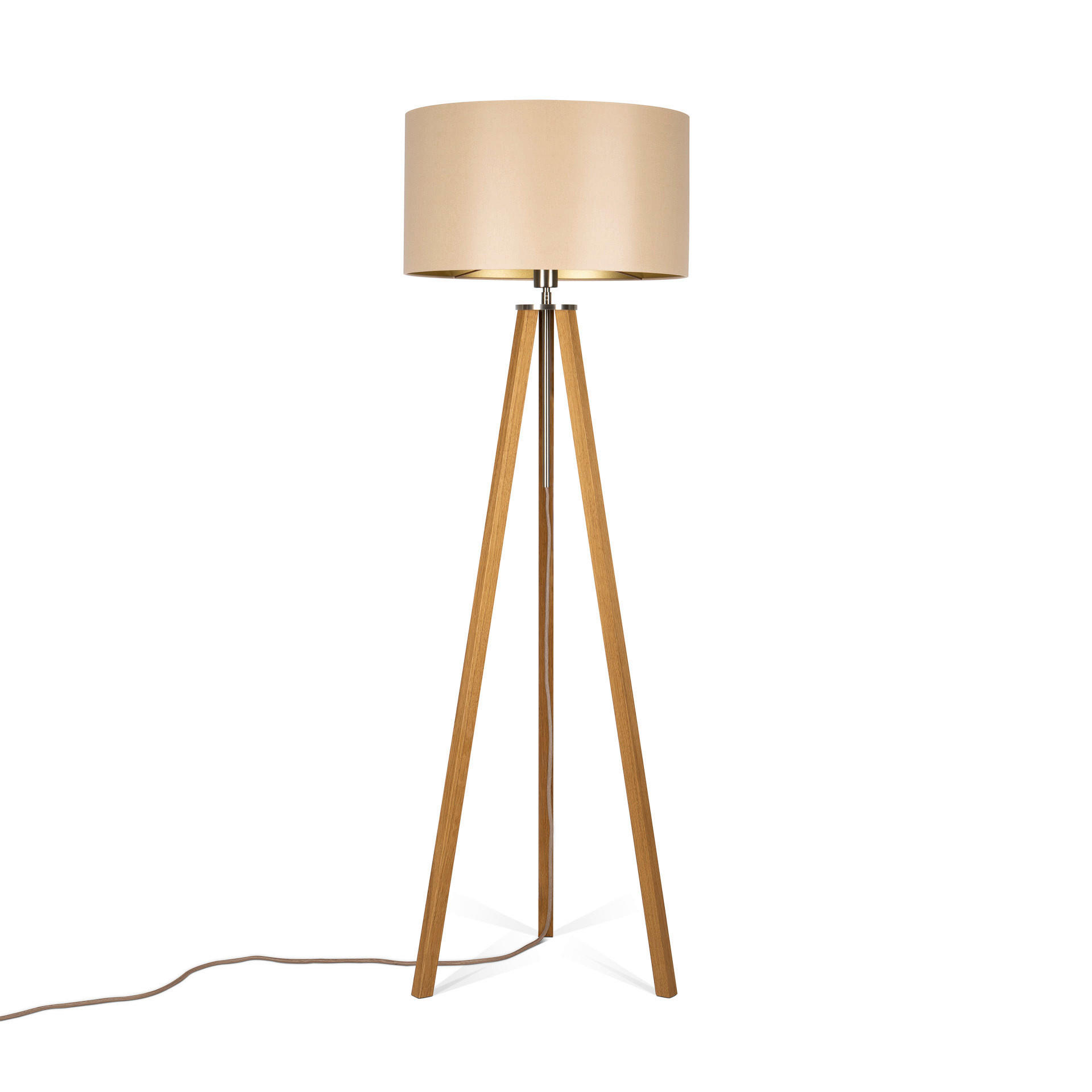 STEHLEUCHTE  50/150/50 cm   - Eichefarben/Beige, MODERN, Naturmaterialien/Holz (50/150/50cm)