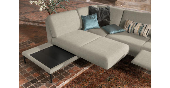 ECKSOFA in Flachgewebe Beige  - Anthrazit/Beige, Design, Textil/Metall (230/254cm) - Ambiente