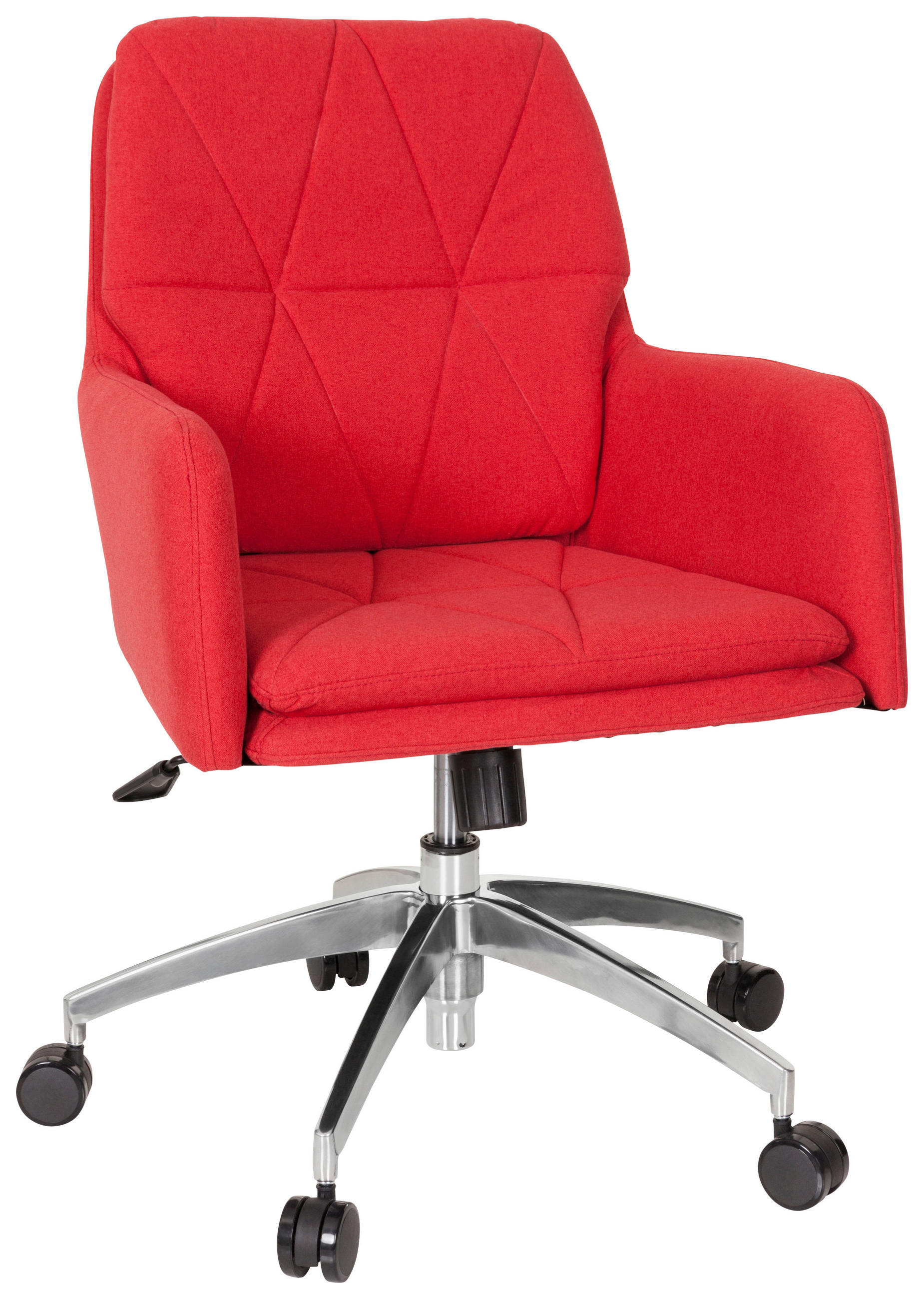 DREHSTUHL Flachgewebe Rot  - Silberfarben/Rot, MODERN, Kunststoff/Textil (58/89/70cm) - MID.YOU