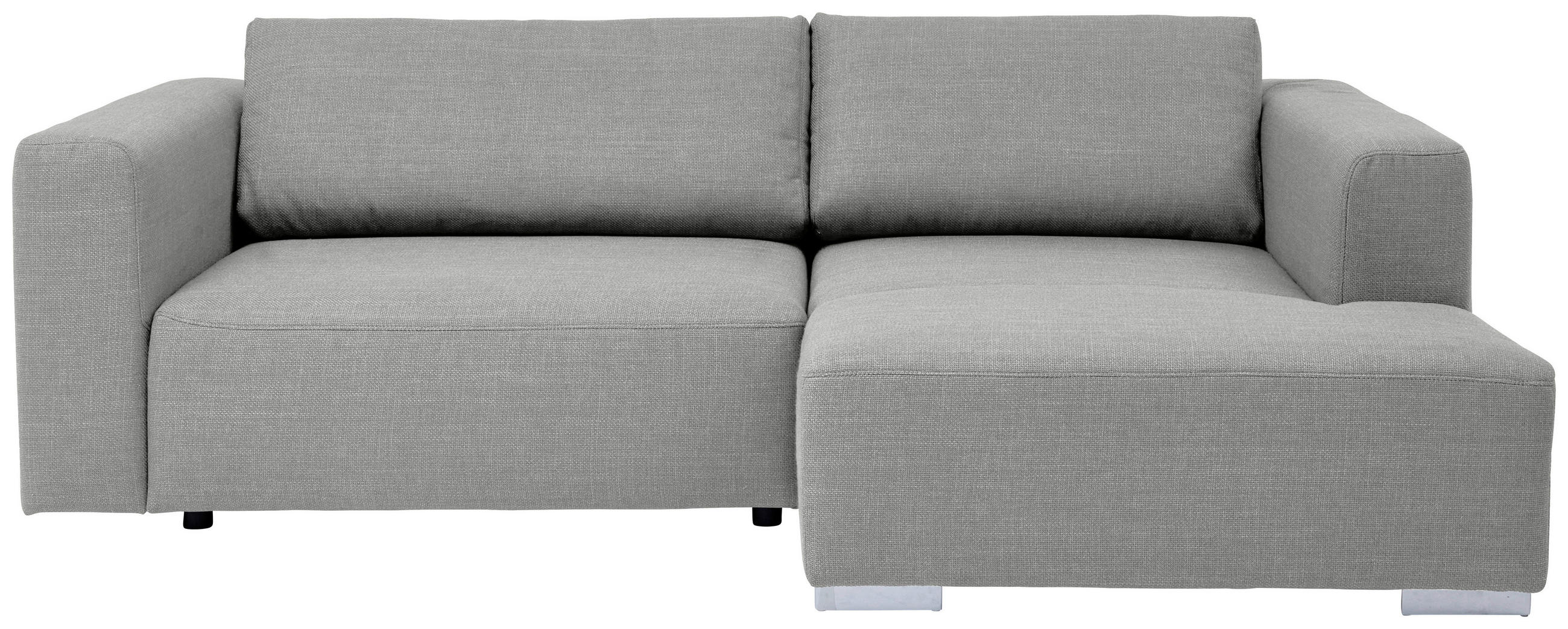 ECKSOFA inkl. Funktion Heaven Grau Flachgewebe  - Chromfarben/Grau, KONVENTIONELL, Textil/Metall (242/162cm) - Tom Tailor