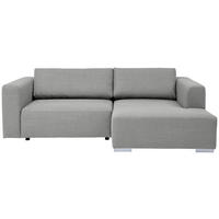 ECKSOFA inkl. Funktion Heaven Grau Flachgewebe  - Chromfarben/Grau, KONVENTIONELL, Textil/Metall (242/162cm) - Tom Tailor