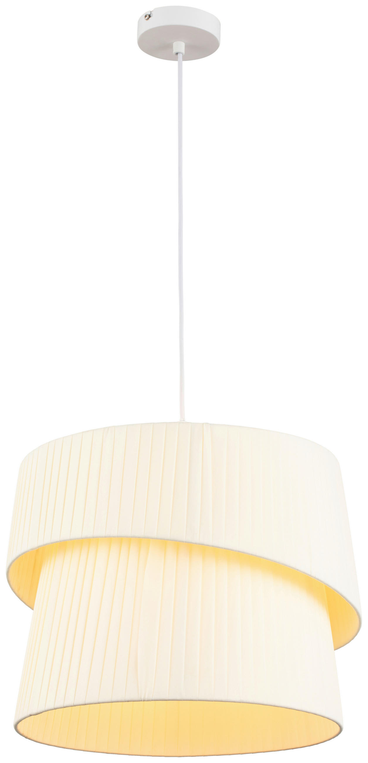 HÄNGELEUCHTE 40/140 cm   - Creme, Trend, Textil/Metall (40/140cm) - Novel