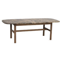 SOFFBORD i trä, sten 135/62/45 cm  - mörkbrun/naturfärgad, Klassisk, trä/sten (135/62/45cm) - Rowico