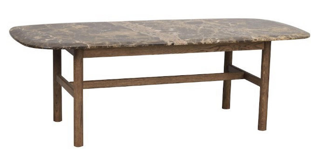 SOFFBORD i trä, sten 135/62/45 cm  - mörkbrun/naturfärgad, Klassisk, trä/sten (135/62/45cm) - Rowico
