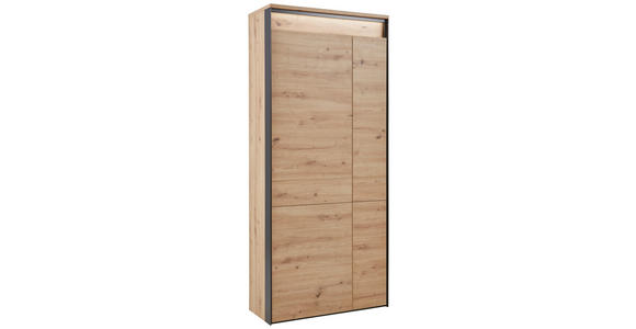 GARDEROBENSCHRANK 87,7/200/37,8 cm  - Schwarz/Eiche Artisan, KONVENTIONELL, Holzwerkstoff (87,7/200/37,8cm) - Voleo