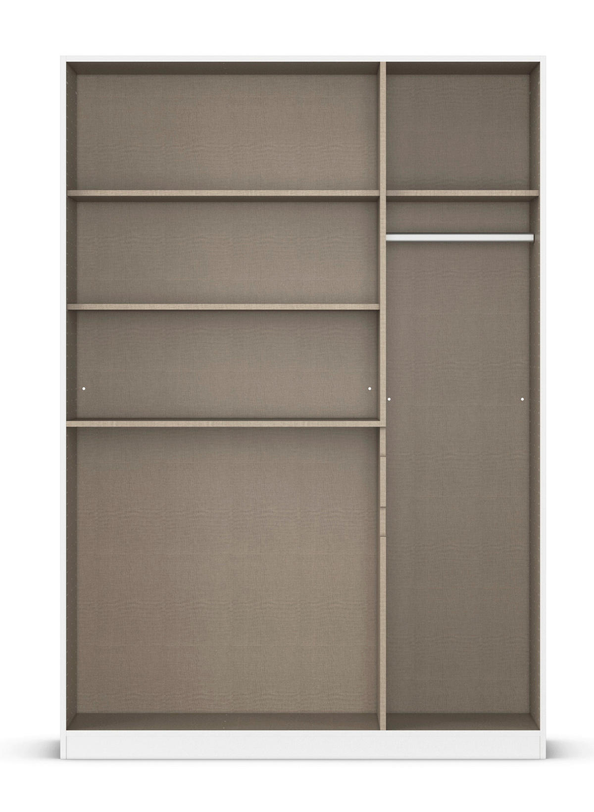KLEIDERSCHRANK 136/197/54 cm,  in Weiß, Eiche Artisan, 5-türig  - Weiß/Eiche Artisan, Design, Glas/Holzwerkstoff (136/197/54cm) - Rauch Möbel