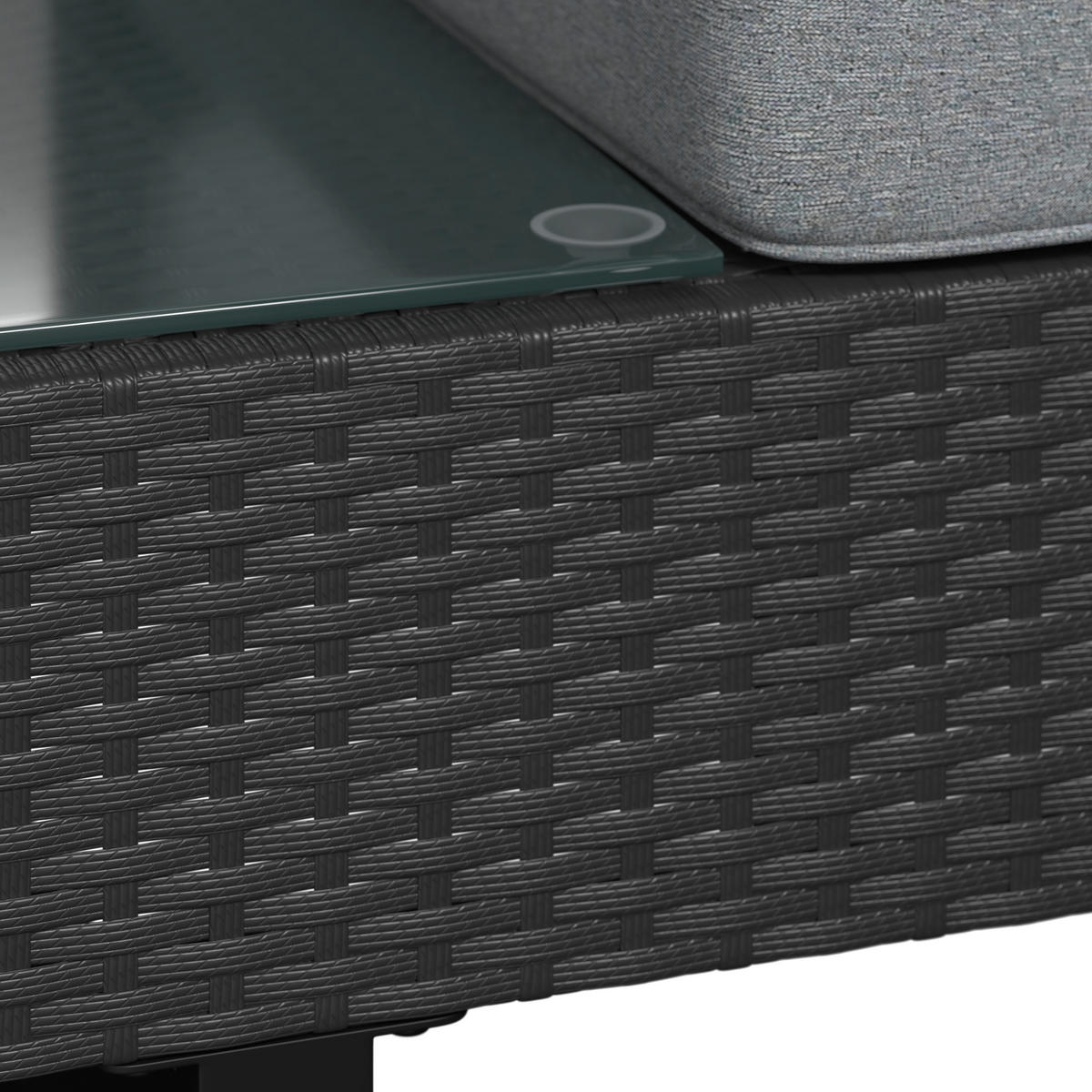 LOUNGEGARNITUR 228/188 cm Stahl  - Schwarz/Grau, KONVENTIONELL, Kunststoff/Textil (228/188cm) - Ambia Garden