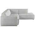 ECKSOFA in Cord Grau  - Schwarz/Grau, KONVENTIONELL, Kunststoff/Textil (254/224cm) - Hom`in