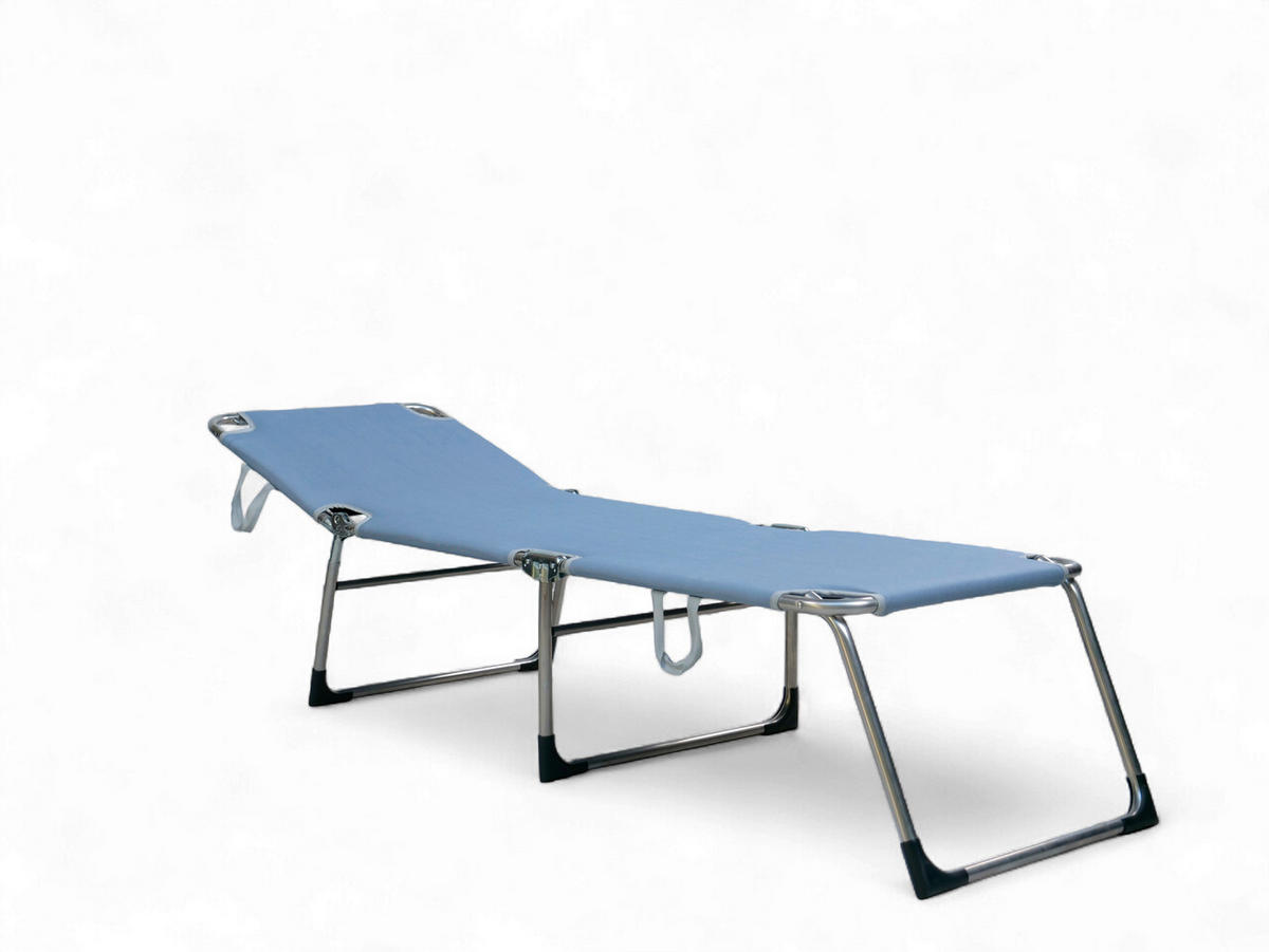 DREIBEINLIEGE 58/38/191 cm  - Blau, KONVENTIONELL, Textil/Metall (58/38/191cm)