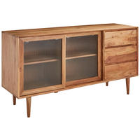 SIDEBOARD  in 147/76/45 cm  - Transparent/Akaziefarben, Natur, Glas/Holz (147/76/45cm) - Livetastic