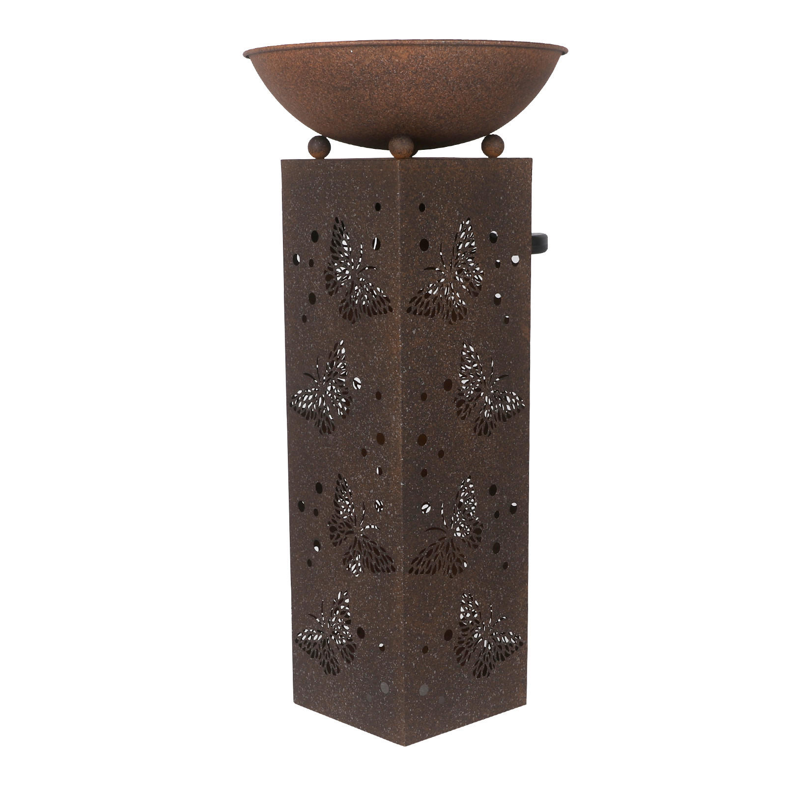 SOLÁRNE SVIETIDLO, 34/34/72 cm - hrdzavá, Basics, kov/plast (34/34/72cm) - Ambia Garden