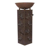 SOLÁRNE SVIETIDLO, 34/34/72 cm - hrdzavá, Basics, kov/plast (34/34/72cm) - Ambia Garden