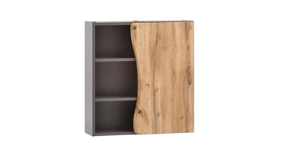 HÄNGESCHRANK 60/64/20 cm  - Eiche Wotan/Graphitfarben, Natur, Holzwerkstoff (60/64/20cm) - Xora